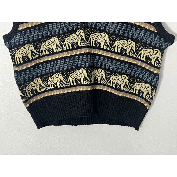 Handmade Knit Elephant Sweatervest Size Small - Picture 3 of 8